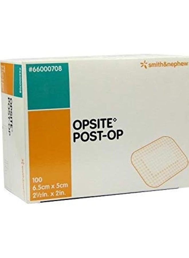 Smith&nephew Smith & Nephew SJ66000708 Opsite Post-Op Dressing with Pad, 6.5cm x 5cm, Pack of 100 - Image 1